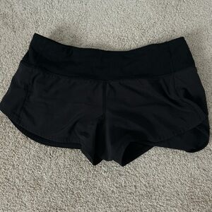 Lululemon Speed-Ups Black Athletic Shorts. Size 2.